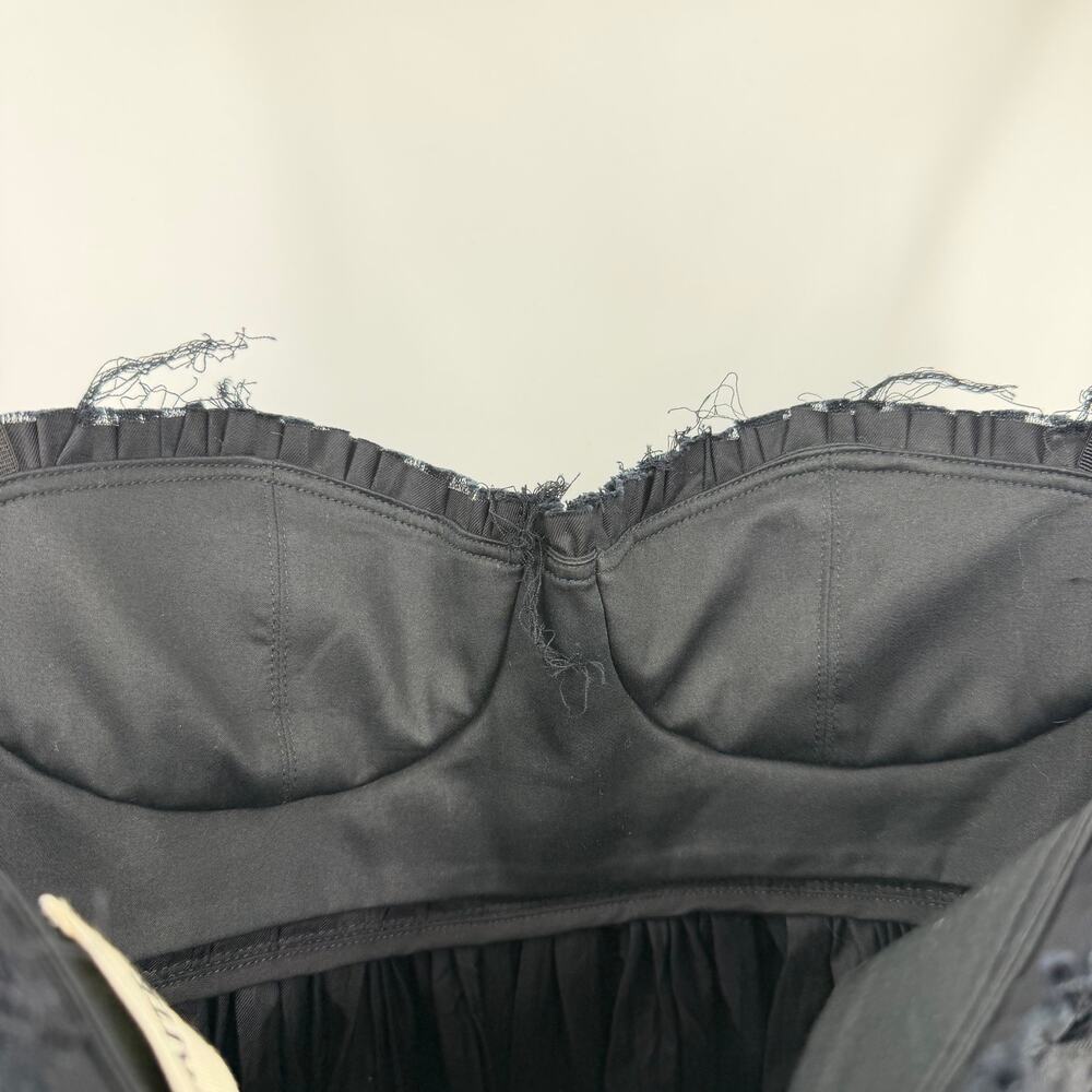 KHAITE | Jordyn Plissé Cotton Twill Maxi Dress Raw Frayed Edges Black 2 - Picture 12 of 16